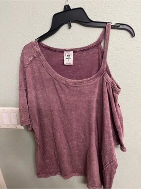 We The Free Mauve One-Shoulder Cold-Shoulder Camisole Top
